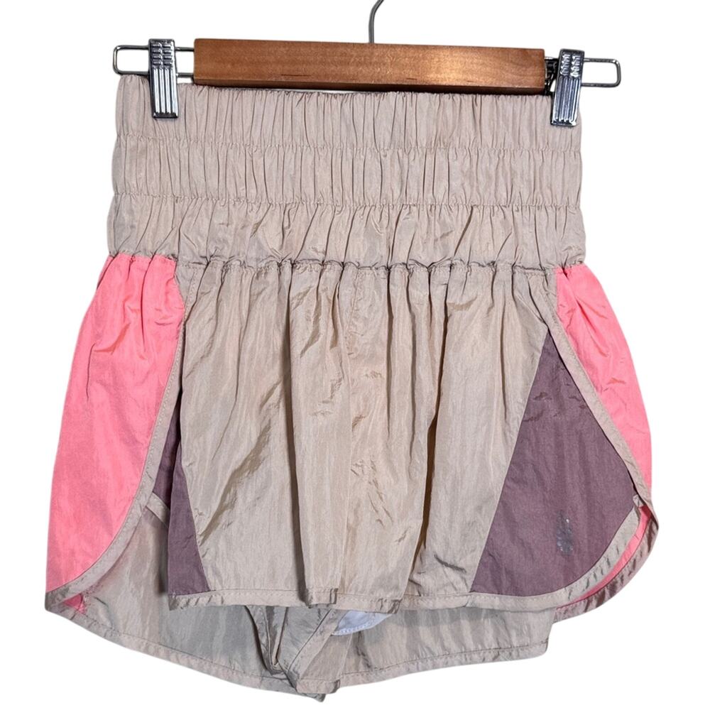 Free People Movement Pink Purple Shorts Womens S Athletic Colorblock Running Gym